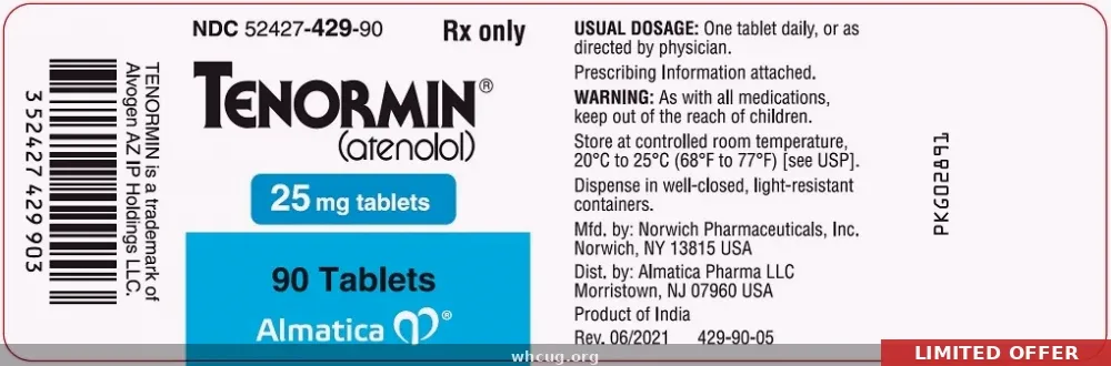 Buy Tenormin 100mg 4 Tablets Online in USA — Atenolol From $0.36